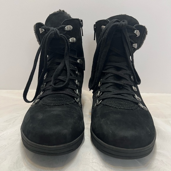 Cliffs by White Mountain Emory Hiking Style Bootie Lace Up Sz 8 Black Nubuck - Picture 7 of 14